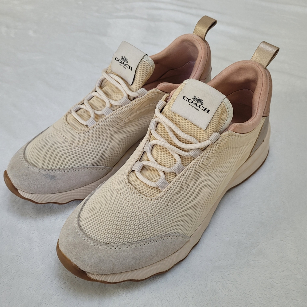 Coach Beige and Pink Sneakers